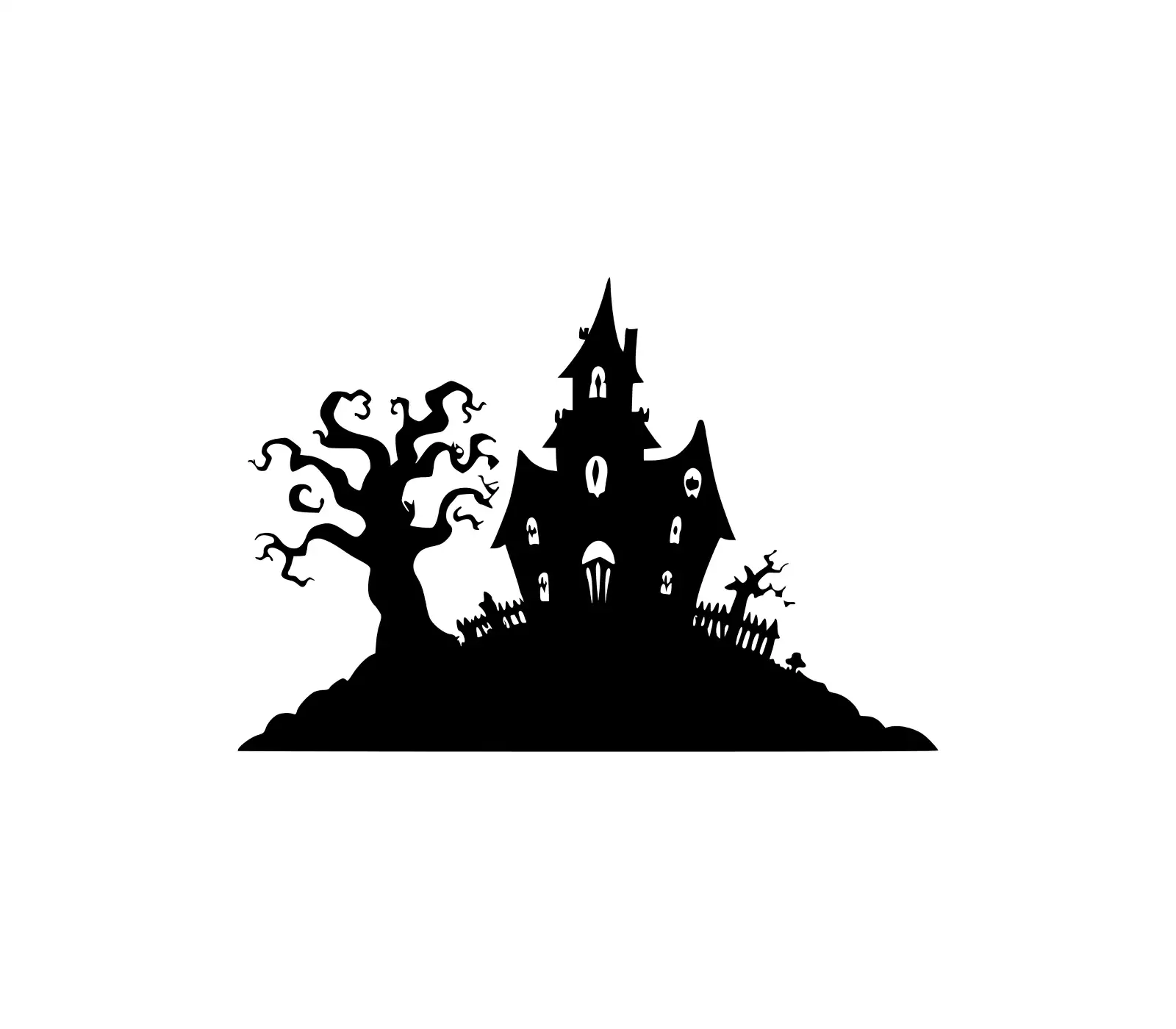 Haunted House SVG | Gothic Castle Silhouette for Crafts