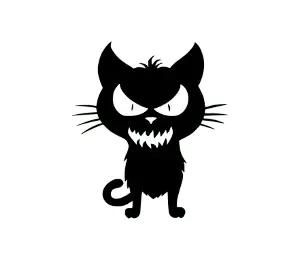 Download Spooky Mischievous Halloween Cat SVG | Funny Black Cat Silhouette for Cat Moms & DIY Crafters