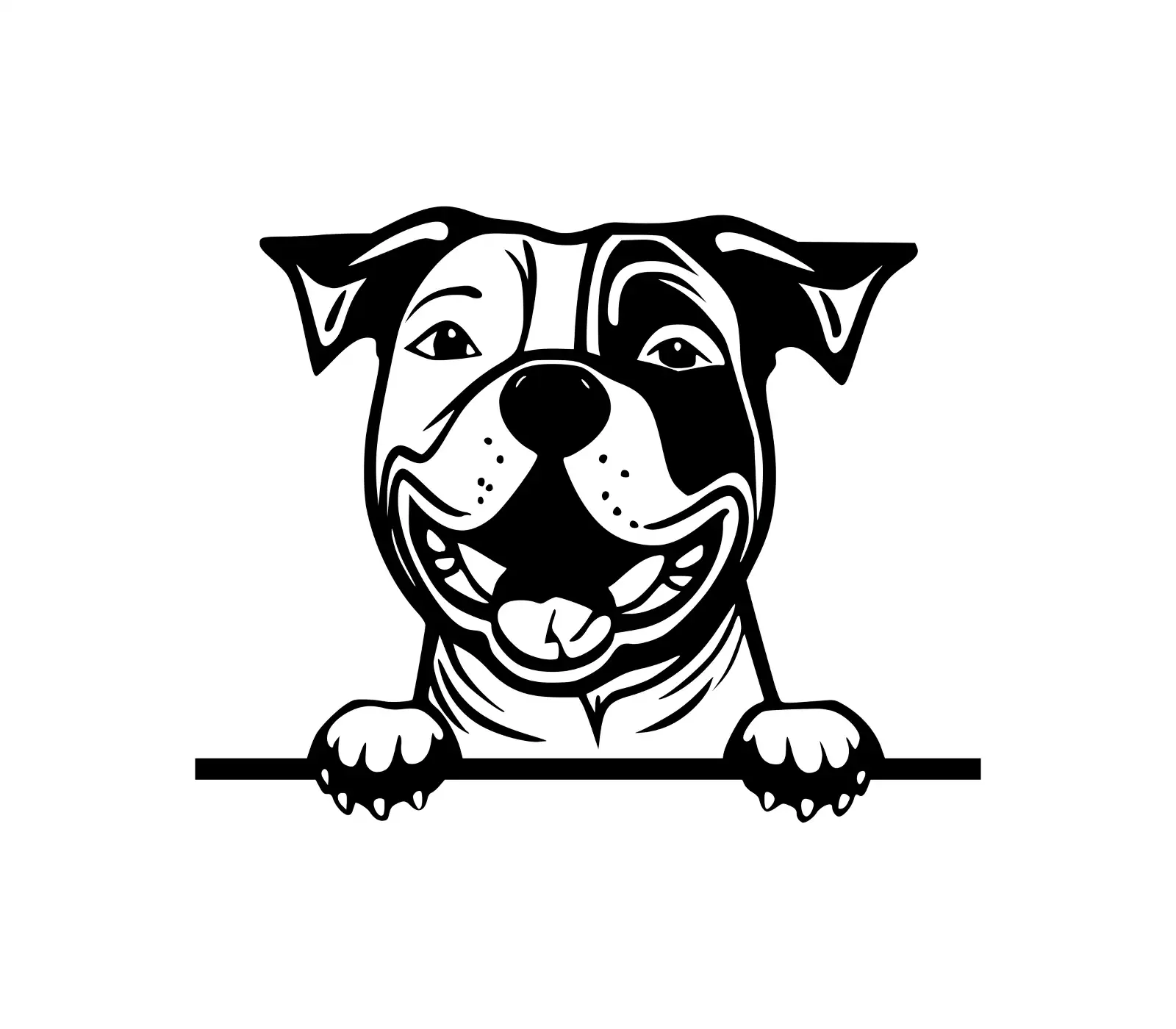 Staffie Peeking Dog SVG | Vector Silhouette Clipart