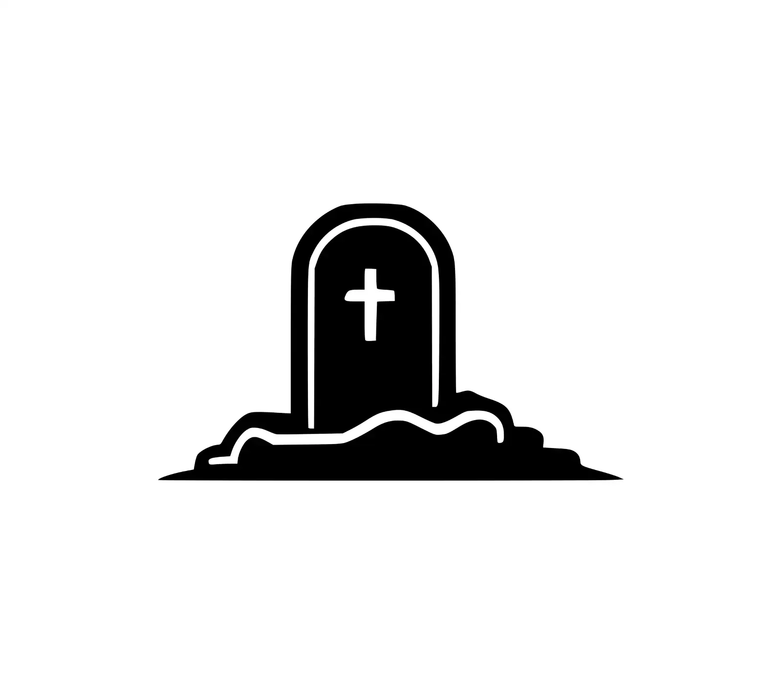 Tombstone SVG Icon: RIP Graveyard Graphics for Crafts