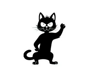 Download Adorable Waving Black Cat SVG | Halloween Cat Silhouette for Cat Moms & Craft Enthusiasts