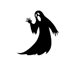 Download Waving Ghost Silhouette SVG: Cute & Spooky Halloween Design for Crafts, Decorations & More | Free Download