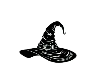 Download Halloween Witch Hat Silhouette SVG | Versatile Vector Graphic for Spooky Decorations & Craft Projects