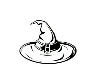 Download Enchanting Outline Witch Hat SVG: Versatile Halloween Vector for Magical Crafts & Spooky Decor