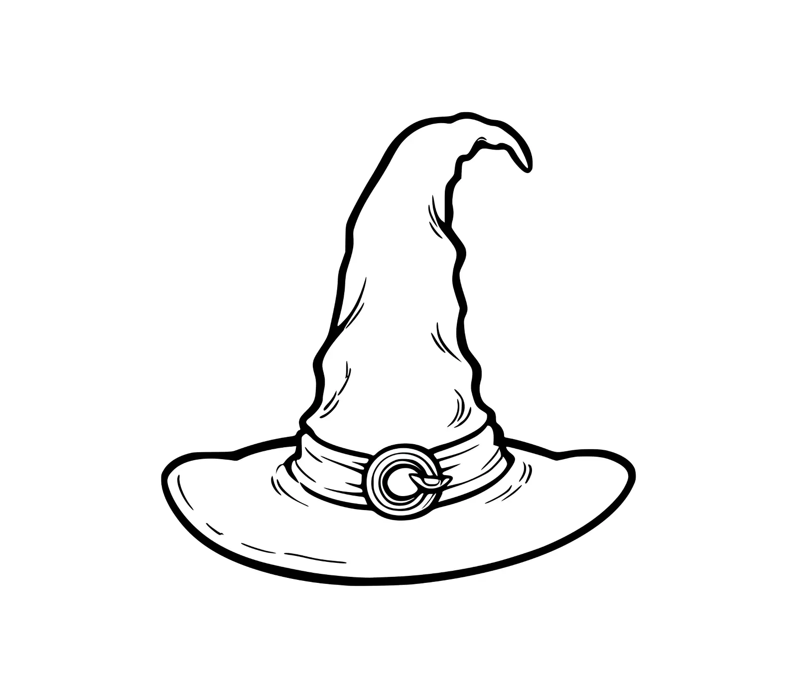 Outlined Witch Hat SVG | Halloween Vector Art