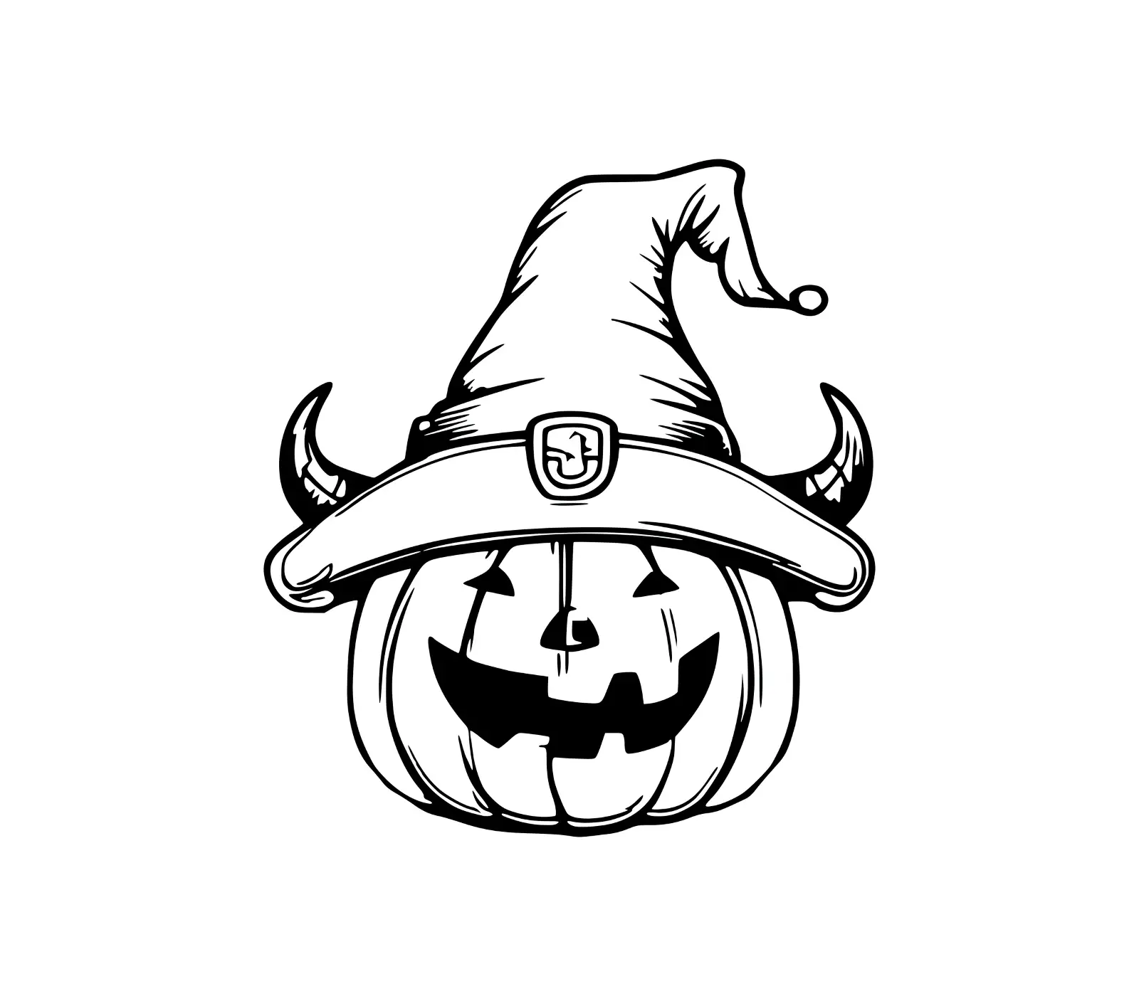 Pumpkin SVG Free: Halloween Jack-o'-Lantern with Witch Hat