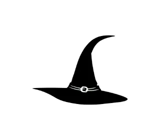 Download Enchanting Silhouette Witch Hat SVG | Halloween Vector Art for Magical Crafts and Designs