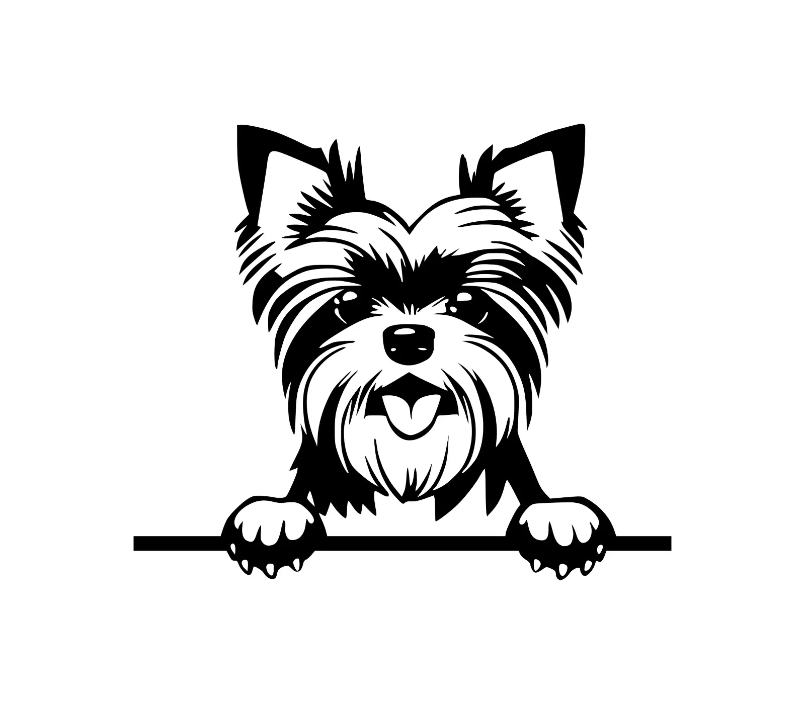 Yorkshire Terrier SVG | Peeking Dog Silhouette Vector